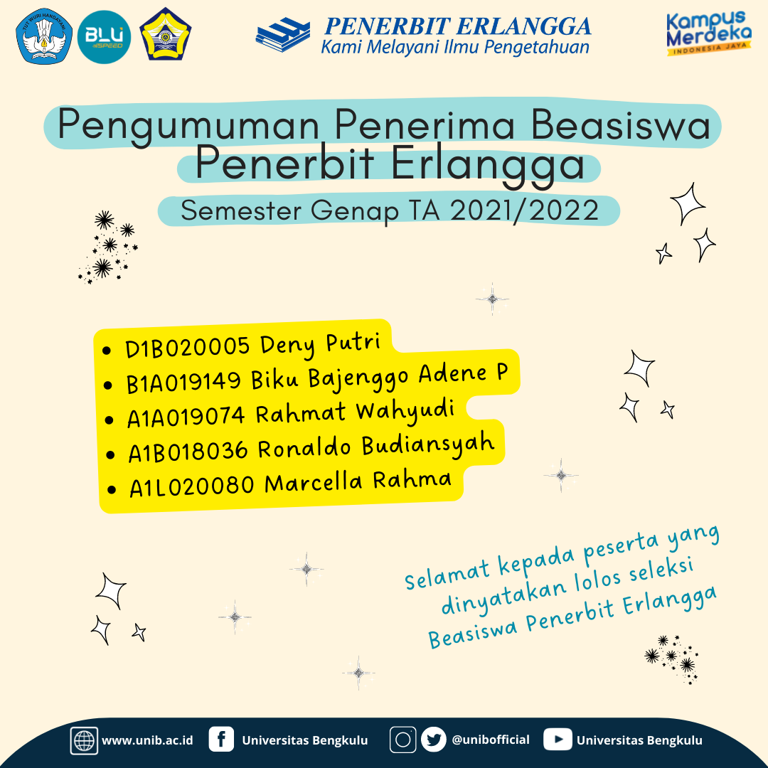 Pengumuman Penerima Beasiswa Penerbit Erlangga Semester Genap Tahun ...