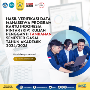 Hasil Verifikasi Data Mahasiswa Program Kartu Indonesia Pintar (KIP) Kuliah Pengganti TAMBAHAN Semester Gasal Tahun Akademik 2024/2025